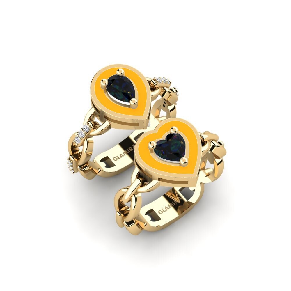 Black Opal Stackable Ring Braks - SET