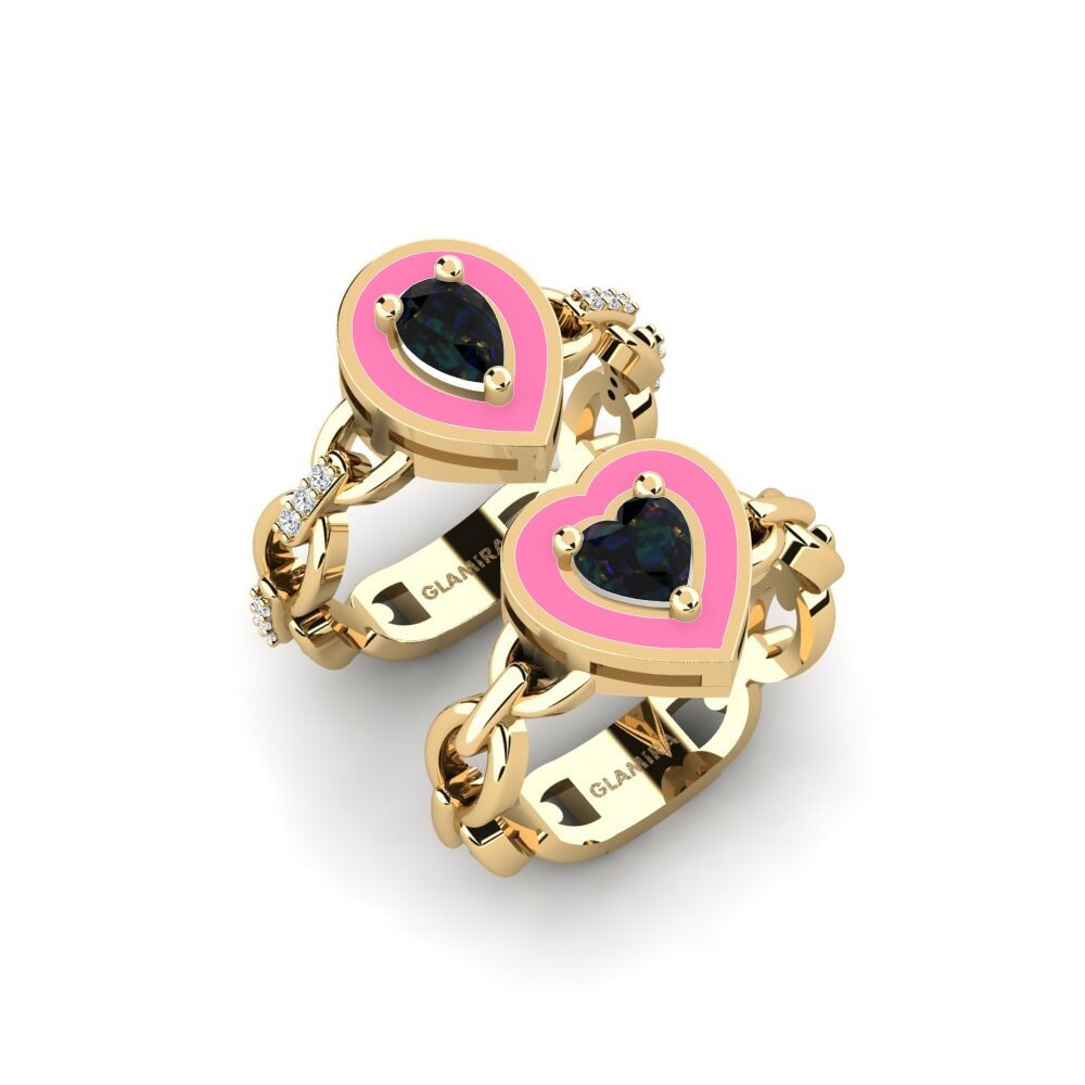 Black Opal Stackable Ring Braks - SET