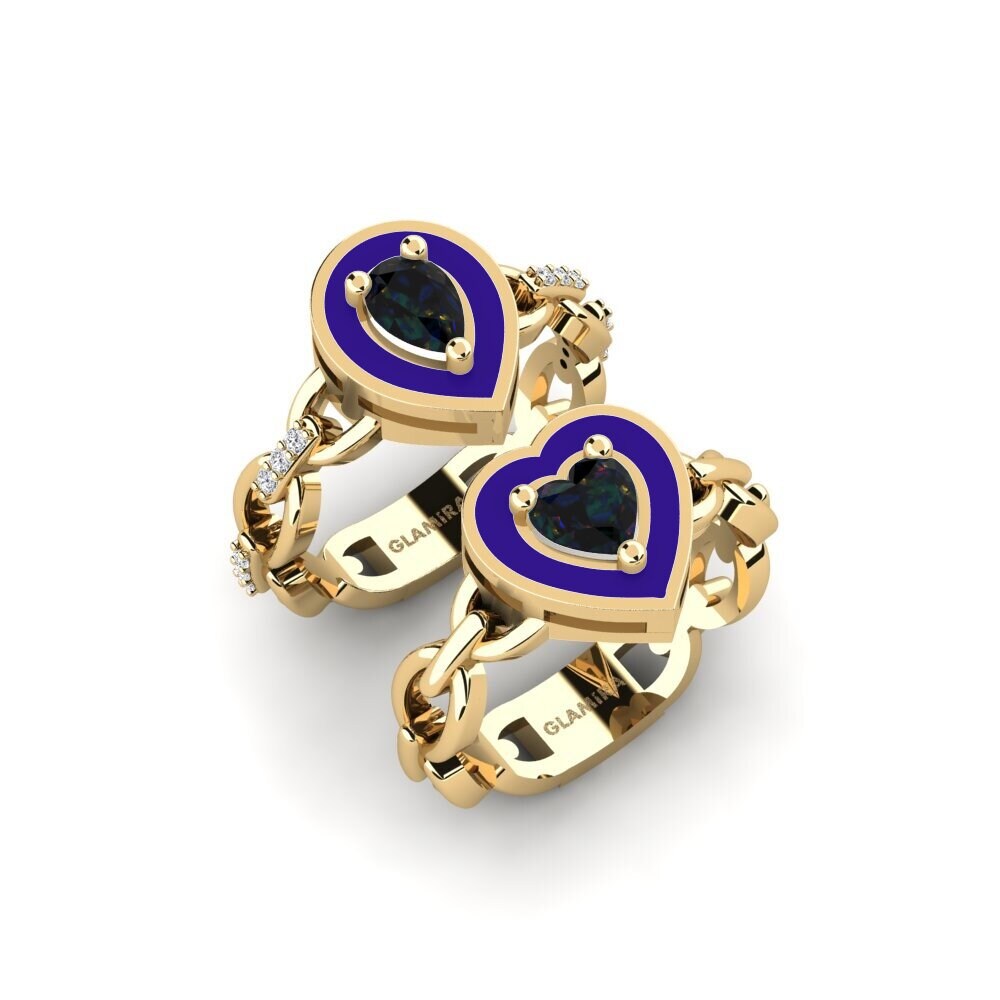 Black Opal Stackable Ring Braks - SET