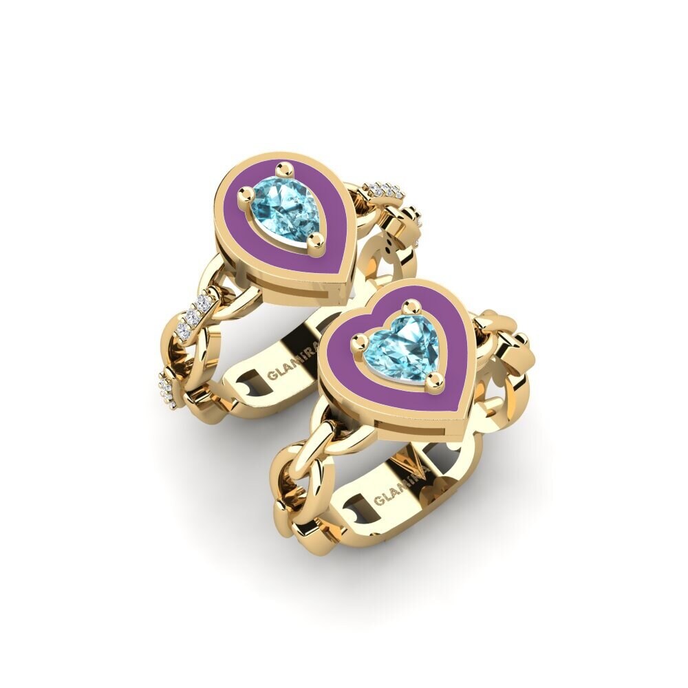 Blue Zircon Stackable Ring Braks - SET