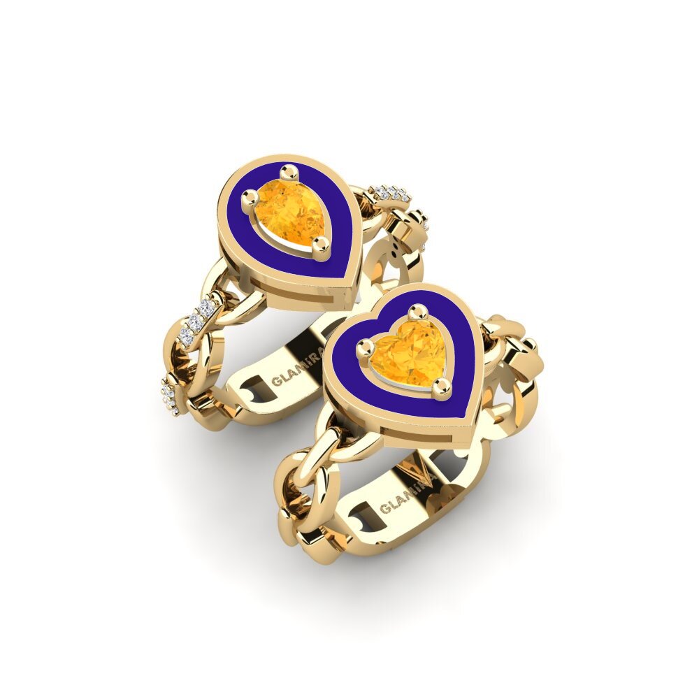 Citrine Anneau empilable Braks - SET
