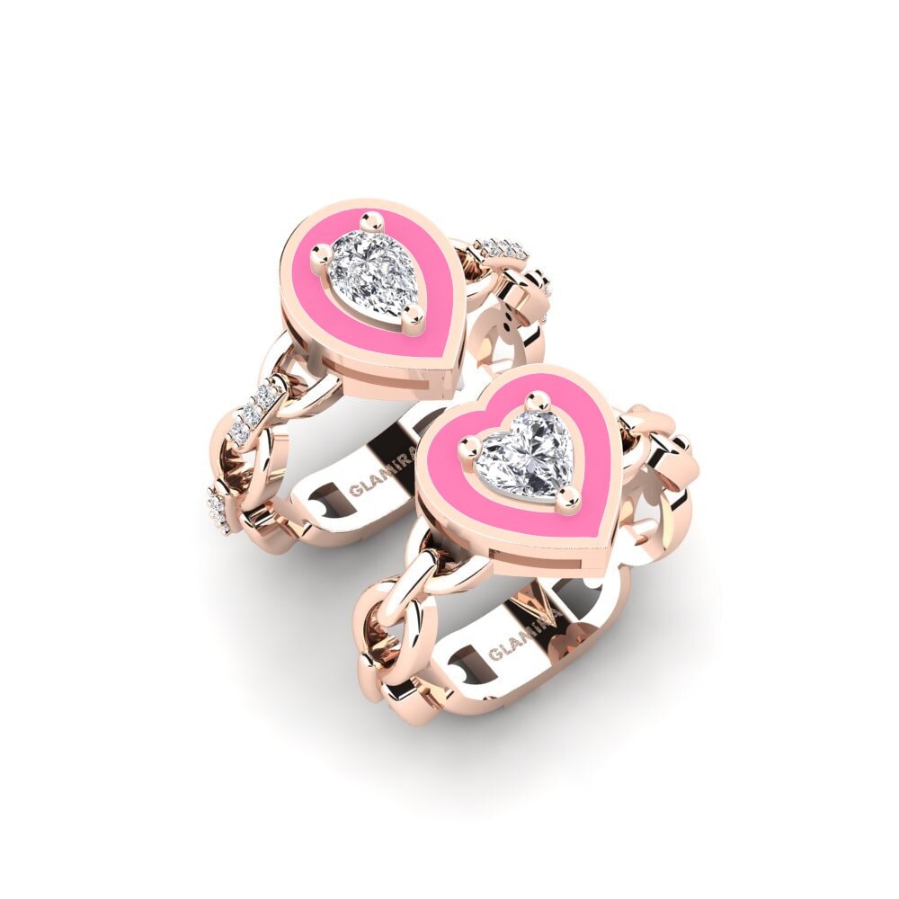 14ct Rose Gold Stackable Ring Braks - SET