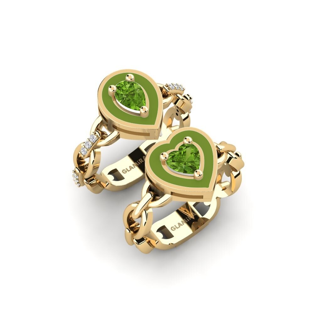 Peridot Stackable Ring Braks - SET