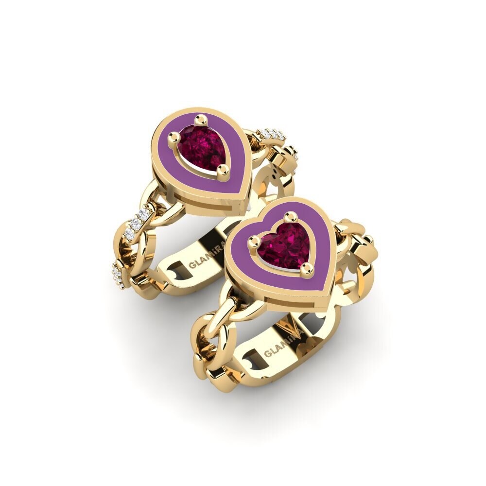 Rhodolite Garnet Stackable Ring Braks - SET