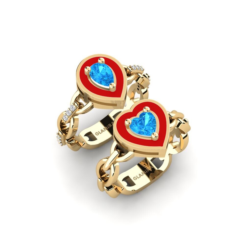 Blue Topaz Stackable Ring Braks - SET