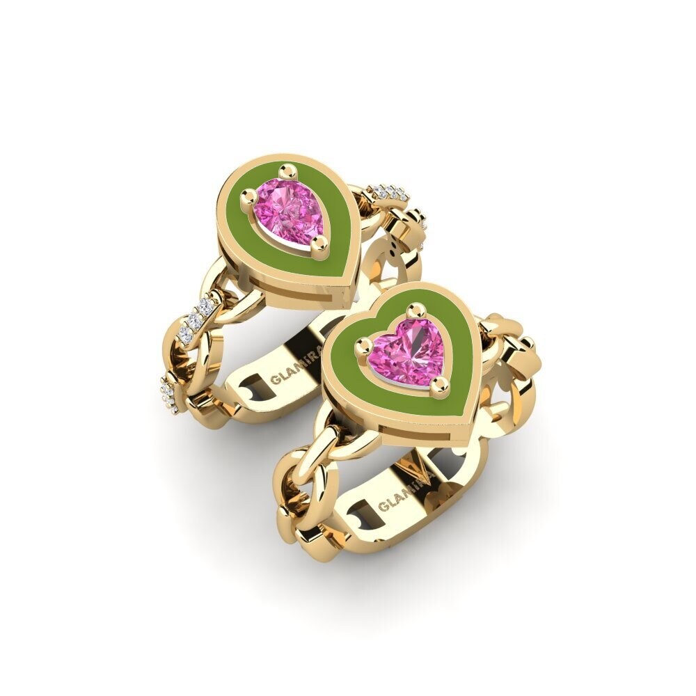 Pink Topaz Stackable Ring Braks - SET