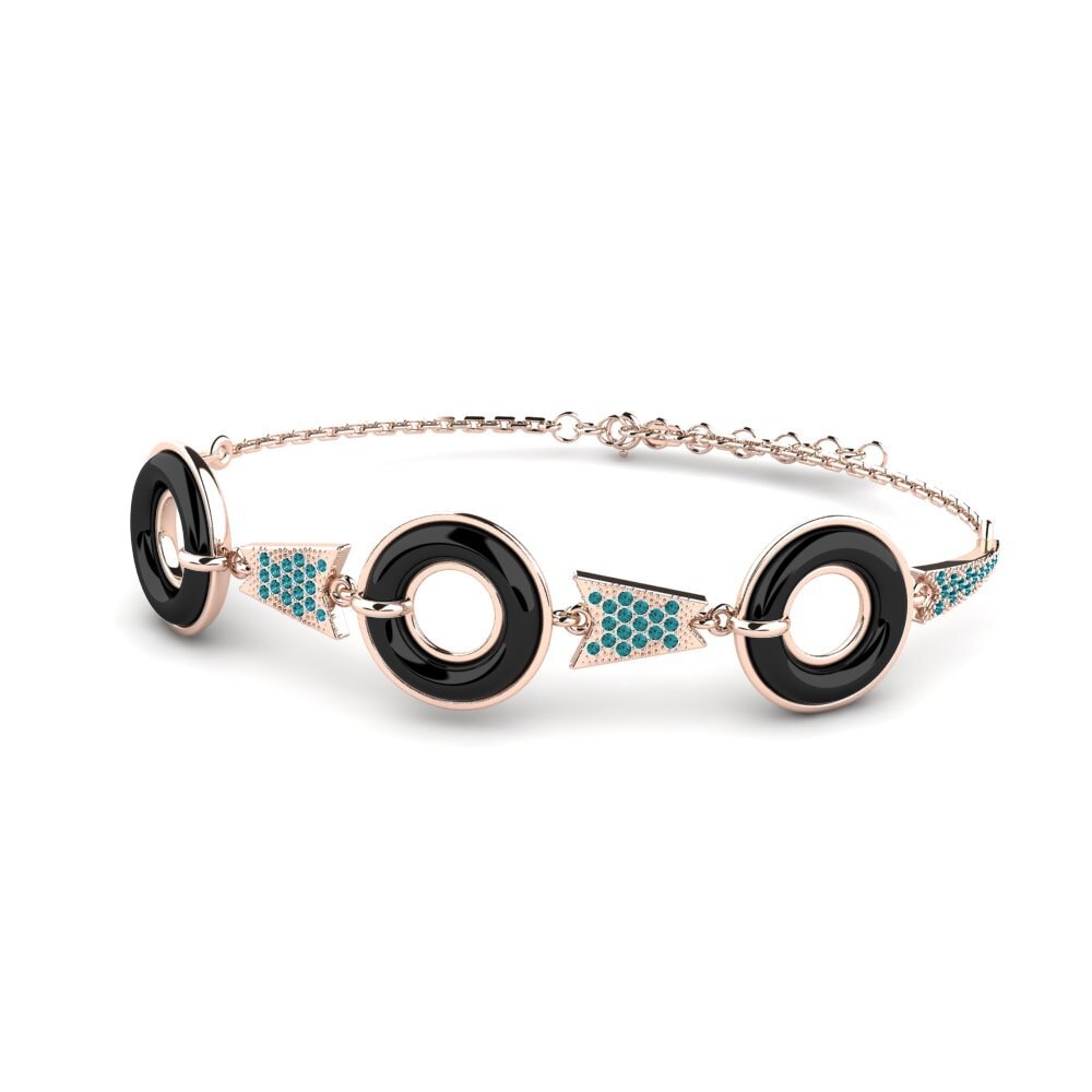 18k Oro Rosa Diamante Azul Pulsera de Mujer Brame