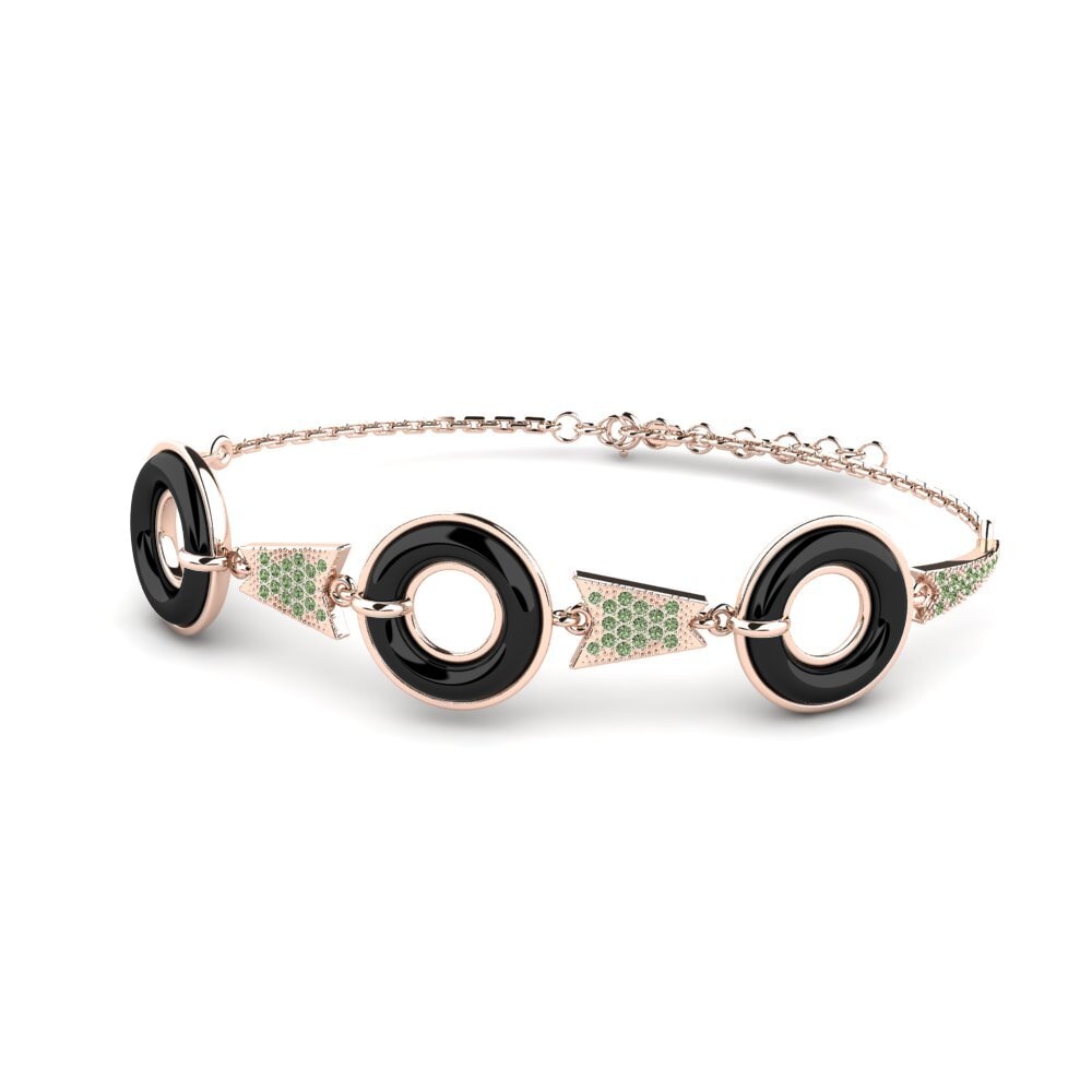 18k Oro Rosa Diamante Verde Pulsera de Mujer Brame