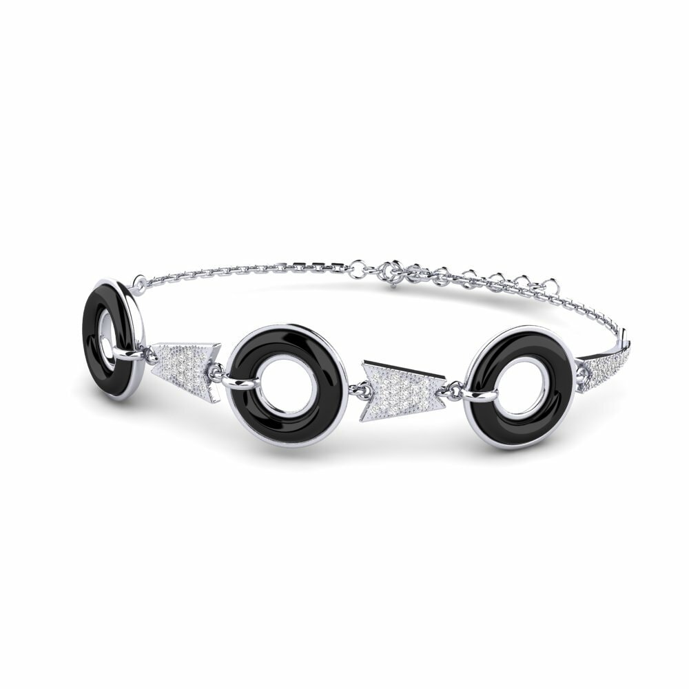 18k Oro Blanco Moissanita Pulsera de Mujer Brame