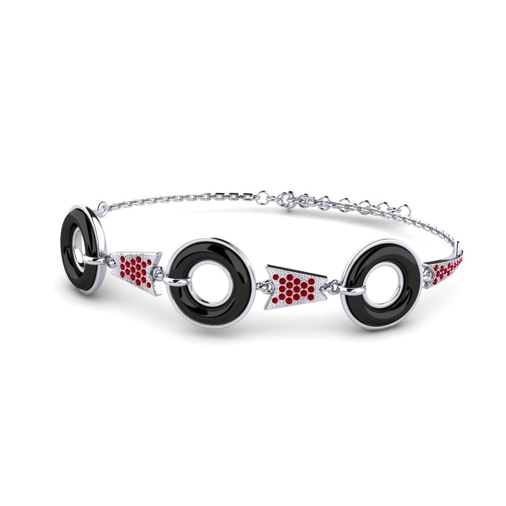 950 Palladium Red Zirconia Women's Bracelet Brame