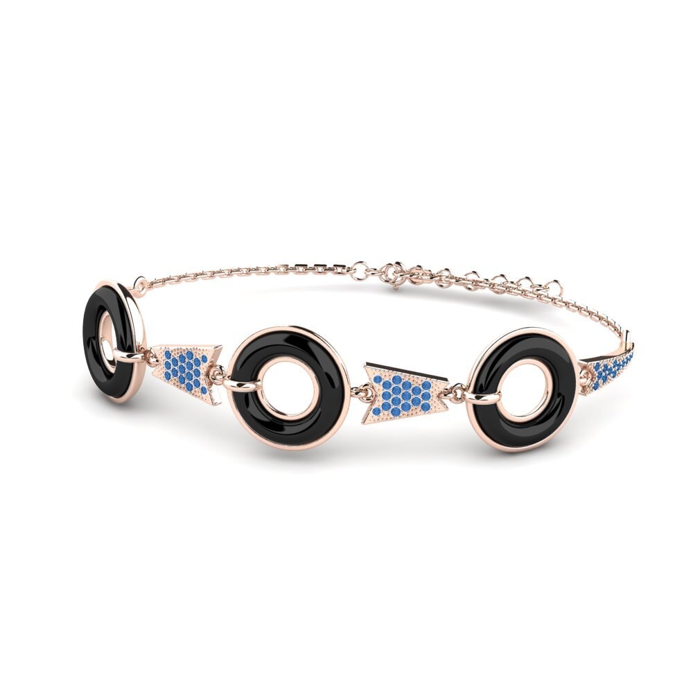 14K Rose Gold Dark Blue Zirconia Bracelet Brame