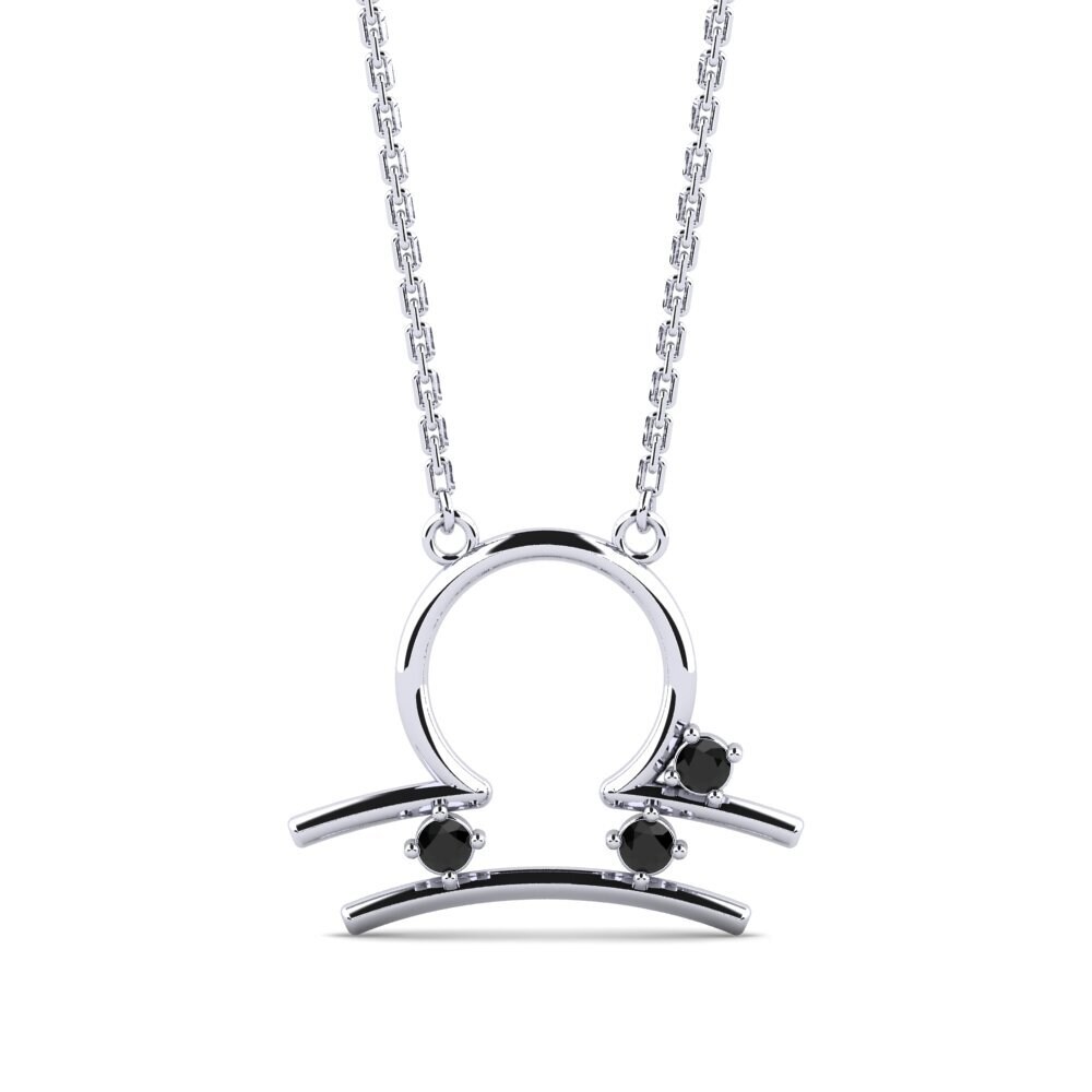 Black Sapphire Women's Necklace Brandie - Libra
