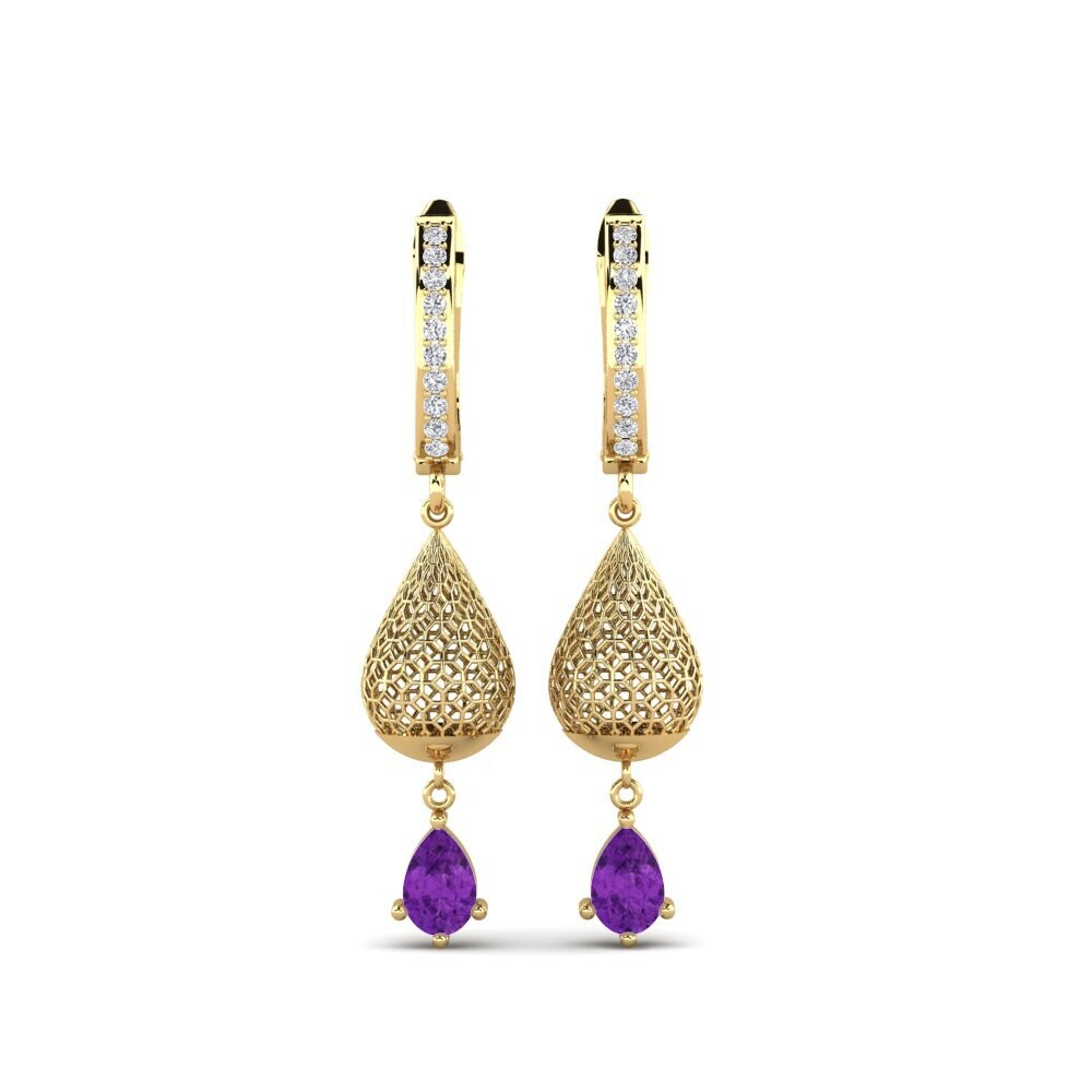 Pear Amethyst Women's Earring Branne