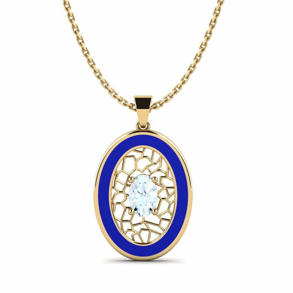Dây chuyền Vàng 9K Đá Aquamarine Fusion