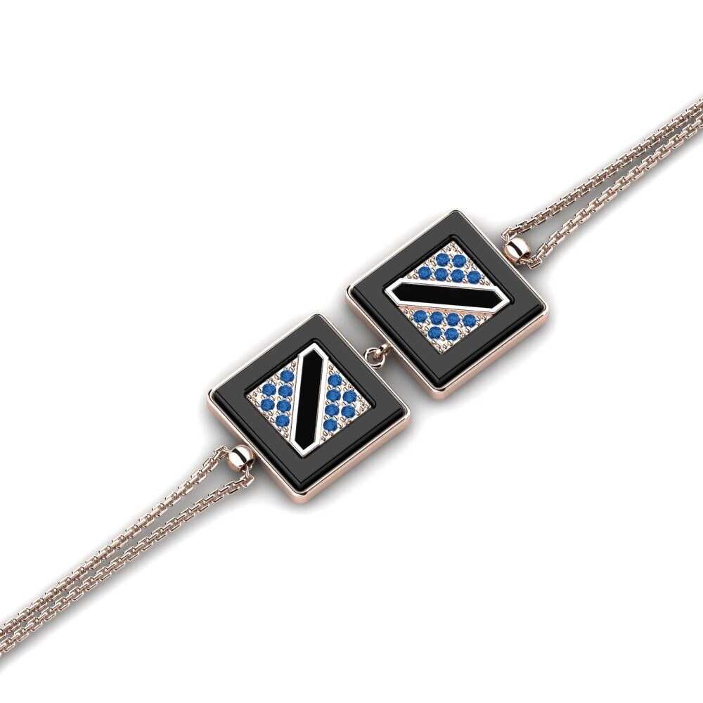 14K Rose Gold Dark Blue Zirconia Bracelet Brazeau