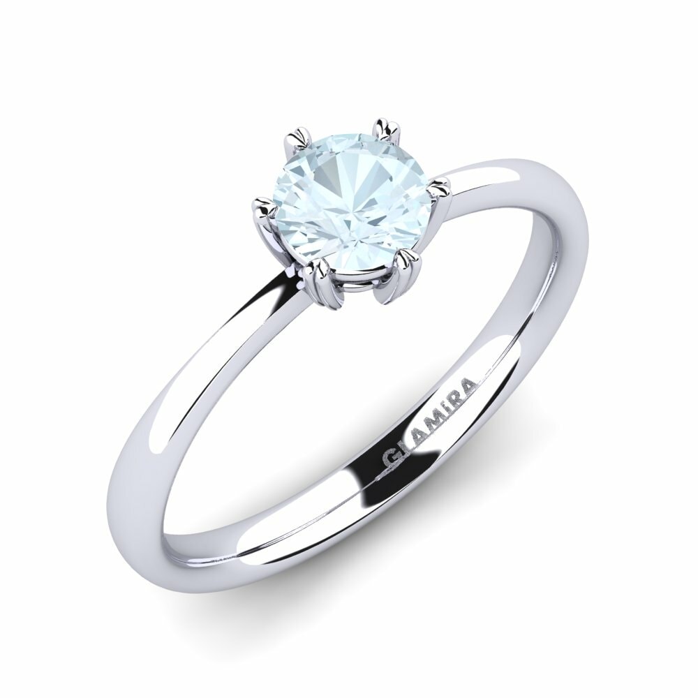 Classic Solitaire Engagement Rings GLAMIRA Breadth 585 White Gold Aquamarine