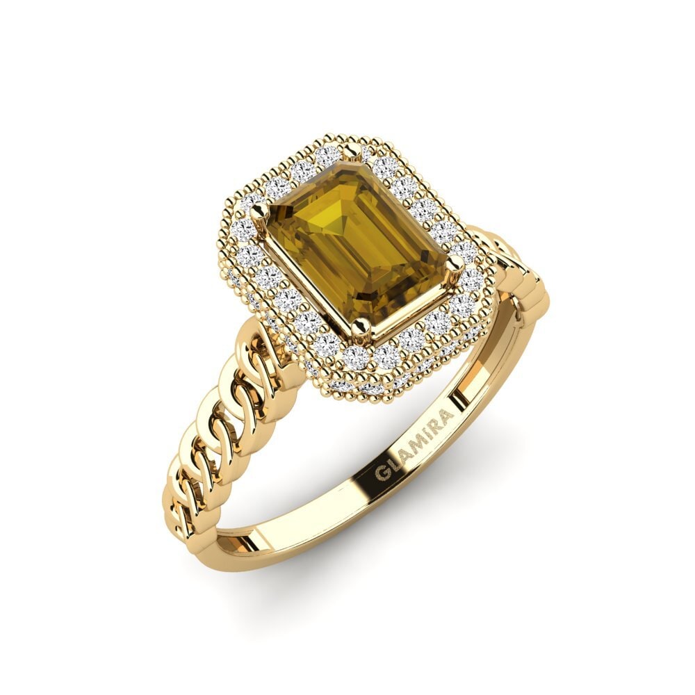 Brown Zircon Engagement Ring Breastwork