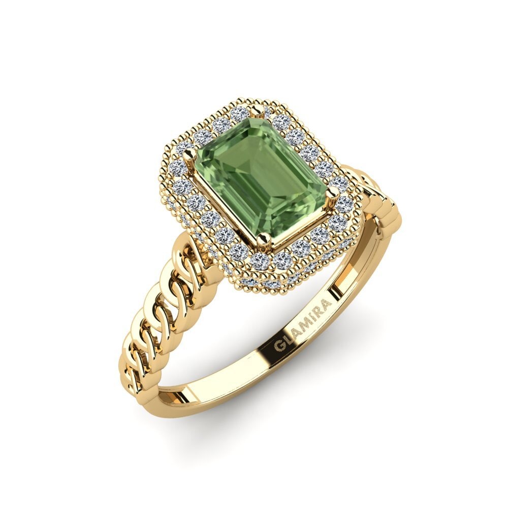 Green Sapphire Engagement Ring Breastwork
