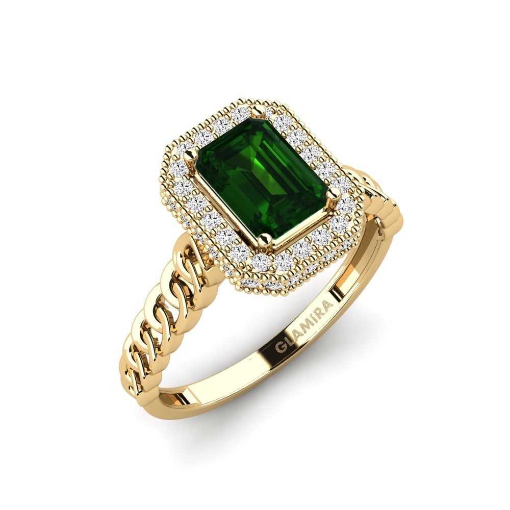 Green Tourmaline Engagement Ring Breastwork