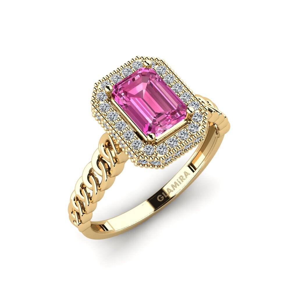 Pink Topaz Engagement Ring Breastwork