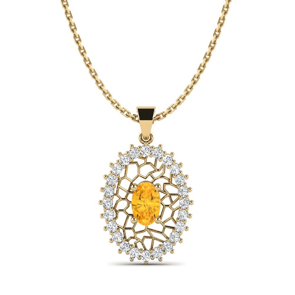 Oval Citrine Women's Pendant Brebieres