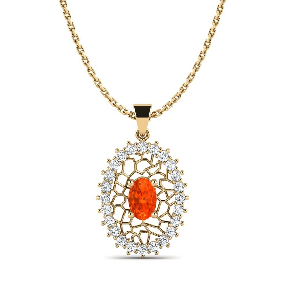 Fire Opal Women's Pendant Brebieres
