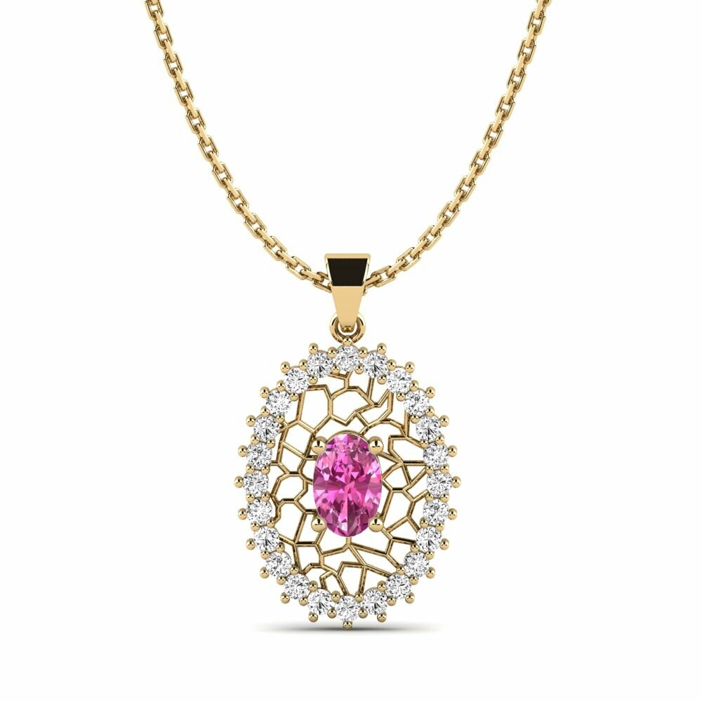 Pink Topaz Women's Pendant Brebieres