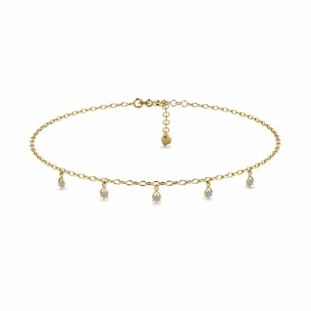 Or Jaune 18k Chaîne cheville femme Bredhum
