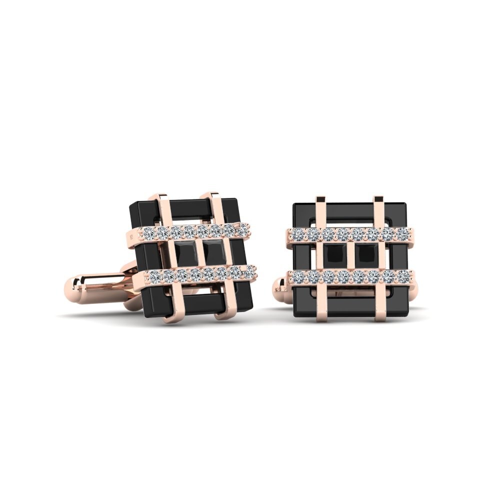 9k Oro Rosa Diamante Negro Gemelo Brenes