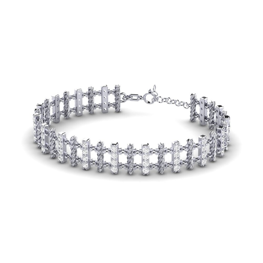Paladio Zafiro blanco Pulsera de Mujer Breton