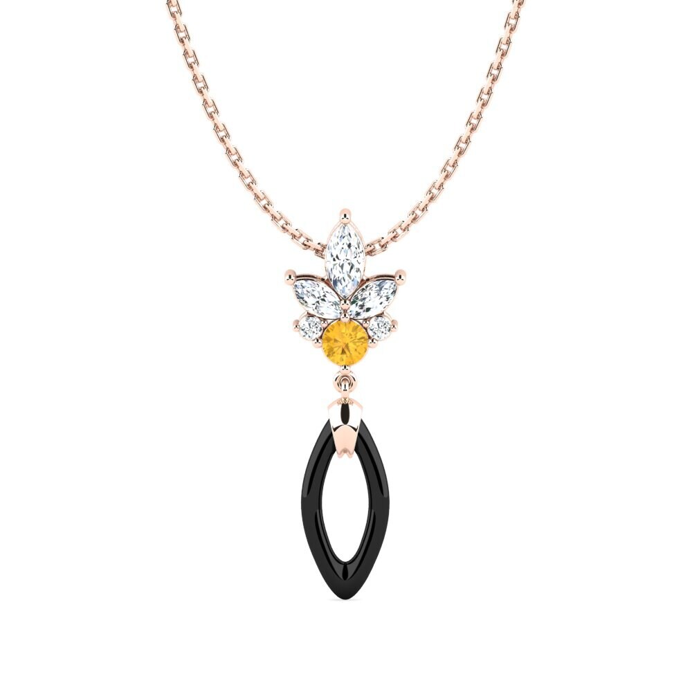 9ct Rose Gold Citrine Women's Pendant Brewer