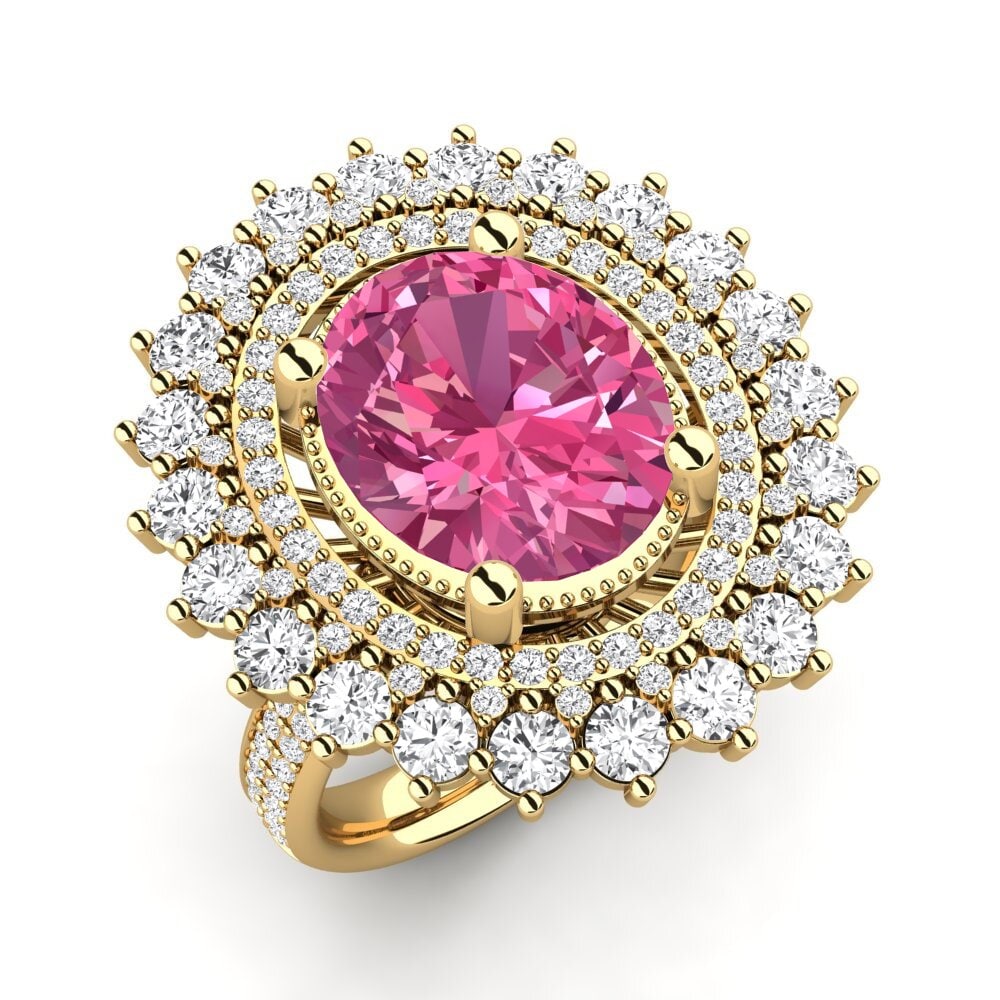 9ct Yellow Gold Pink Tourmaline Engagement Ring Brianica