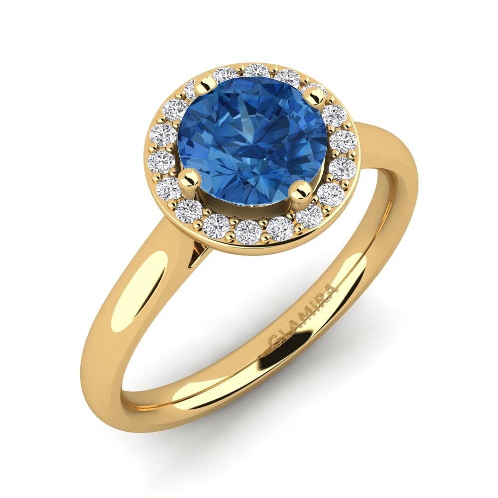 Circonita Azul Oscuro Anillo de compromiso Brianna 1.0 crt