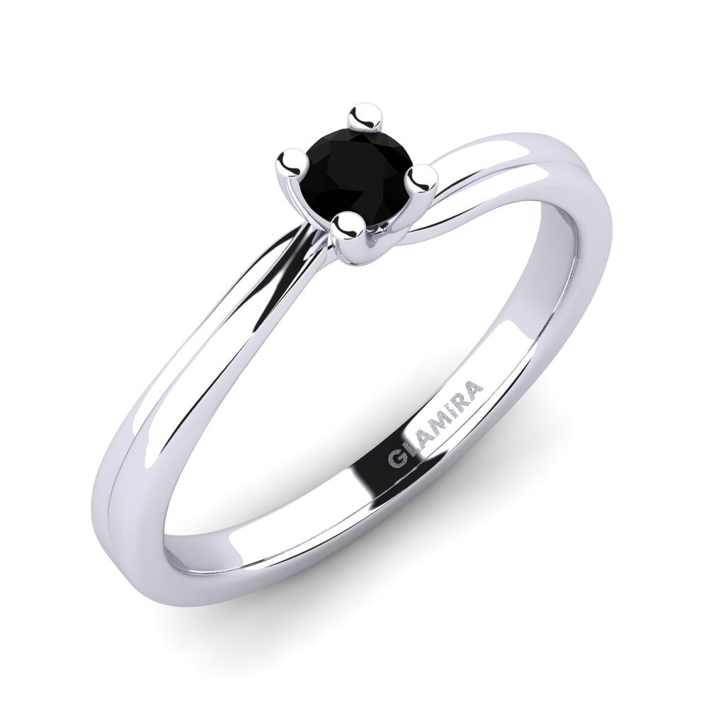 Black Onyx Engagement Ring Bridal Choice 0.16crt