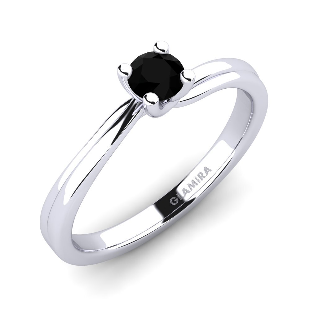 Black Onyx Engagement Ring Bridal Choice 0.25crt