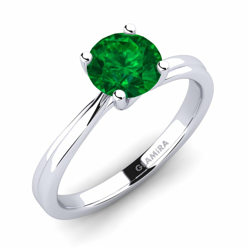 Smaragd (Gemaakt in het laboratorium) Verlovingsring Bridal Choice 1.0crt