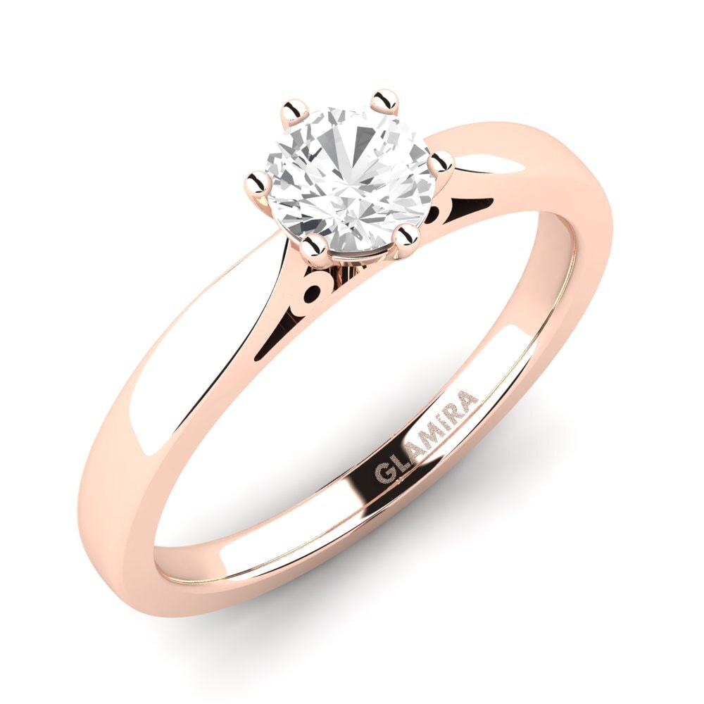 14ct Rose Gold White sapphire Engagement Ring Bridal Glory