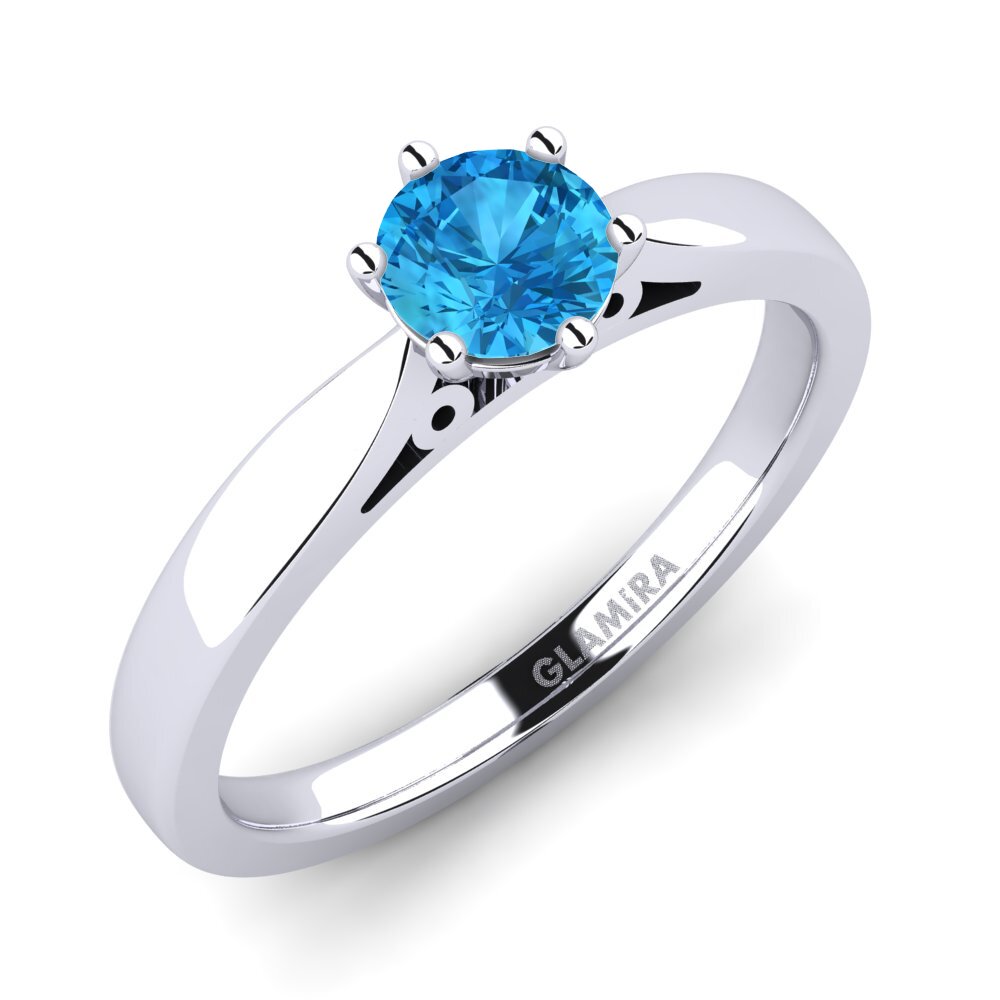 Blue Topaz Engagement Ring Bridal Glory