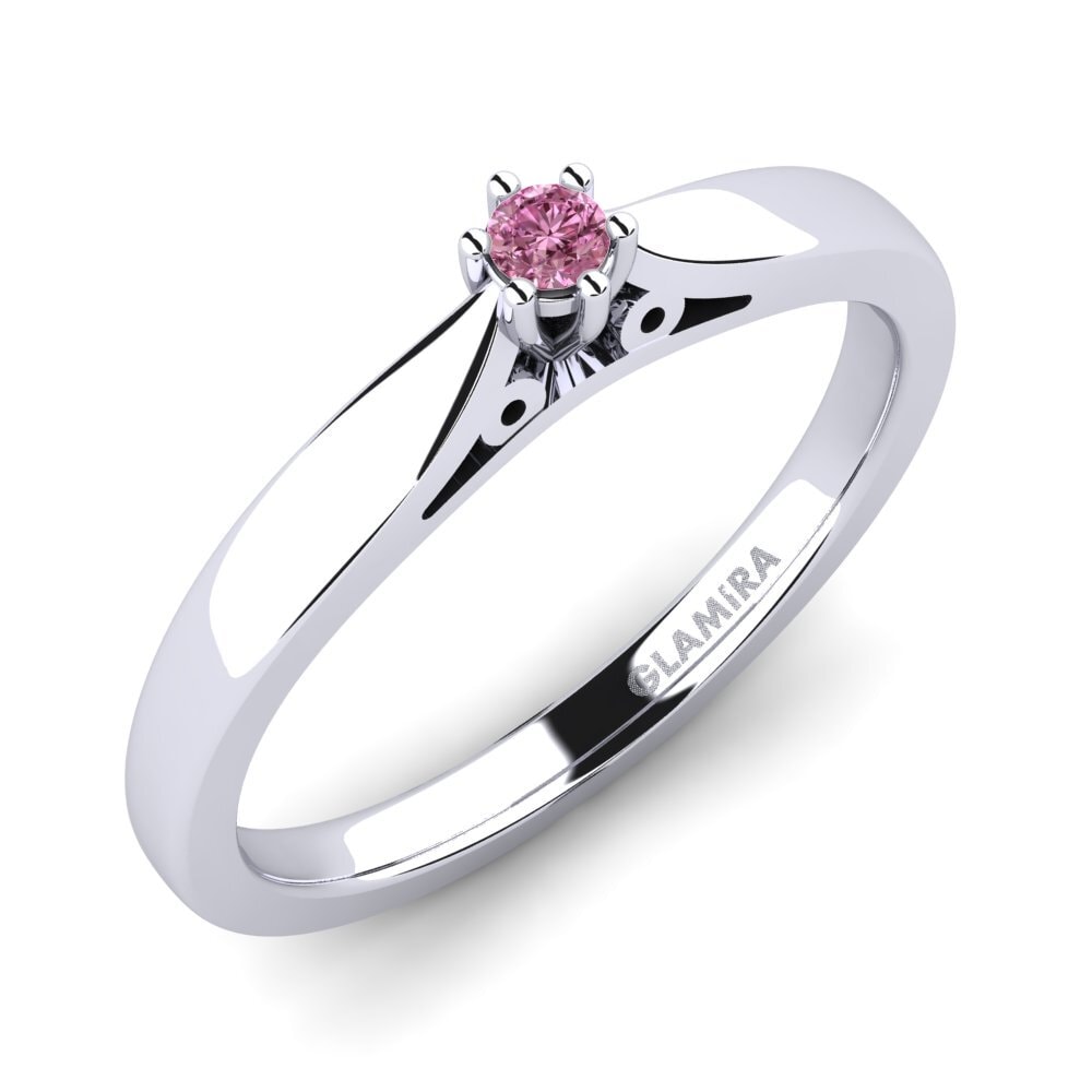 18ct White Gold Rhodolite Garnet Engagement Ring Bridal Glory 0.05crt