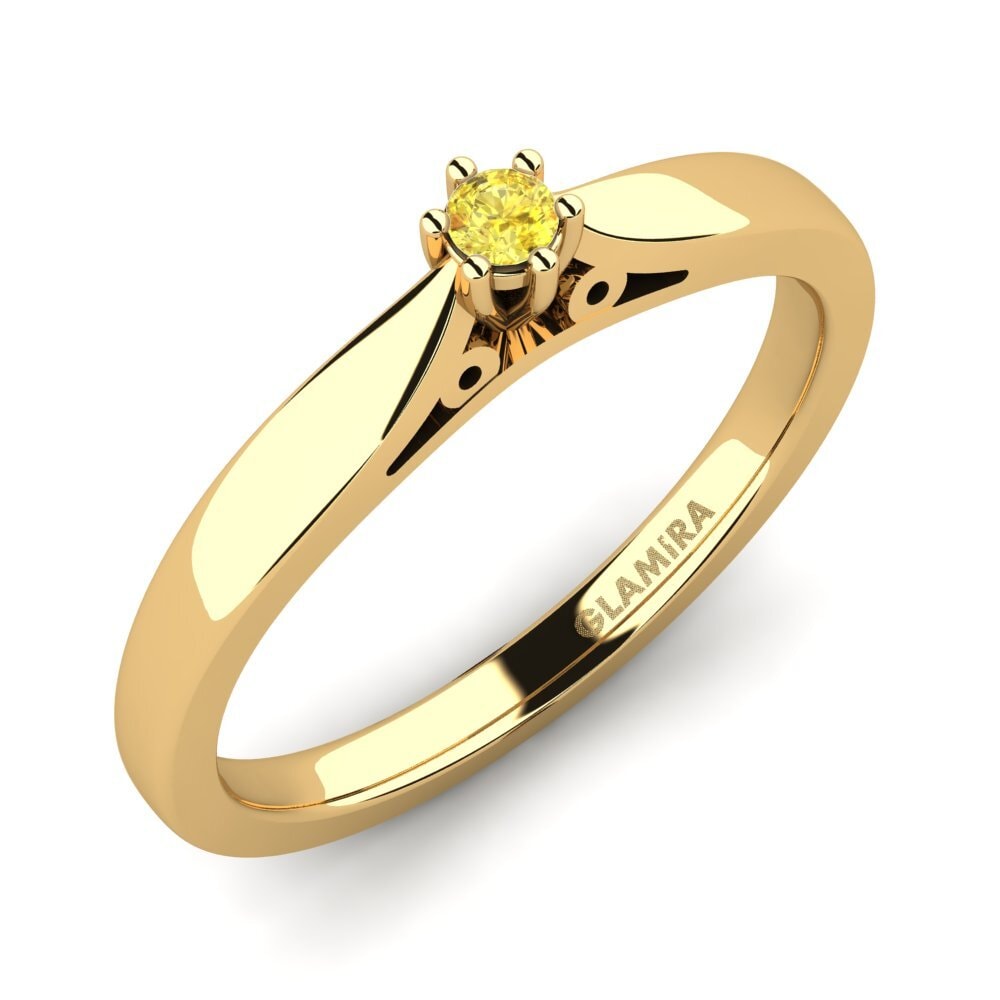 Zafiro amarillo Anillo de compromiso Bridal Glory 0.05crt