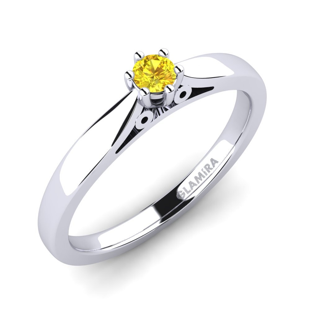Zafiro amarillo Anillo de compromiso Bridal Glory 0.1crt