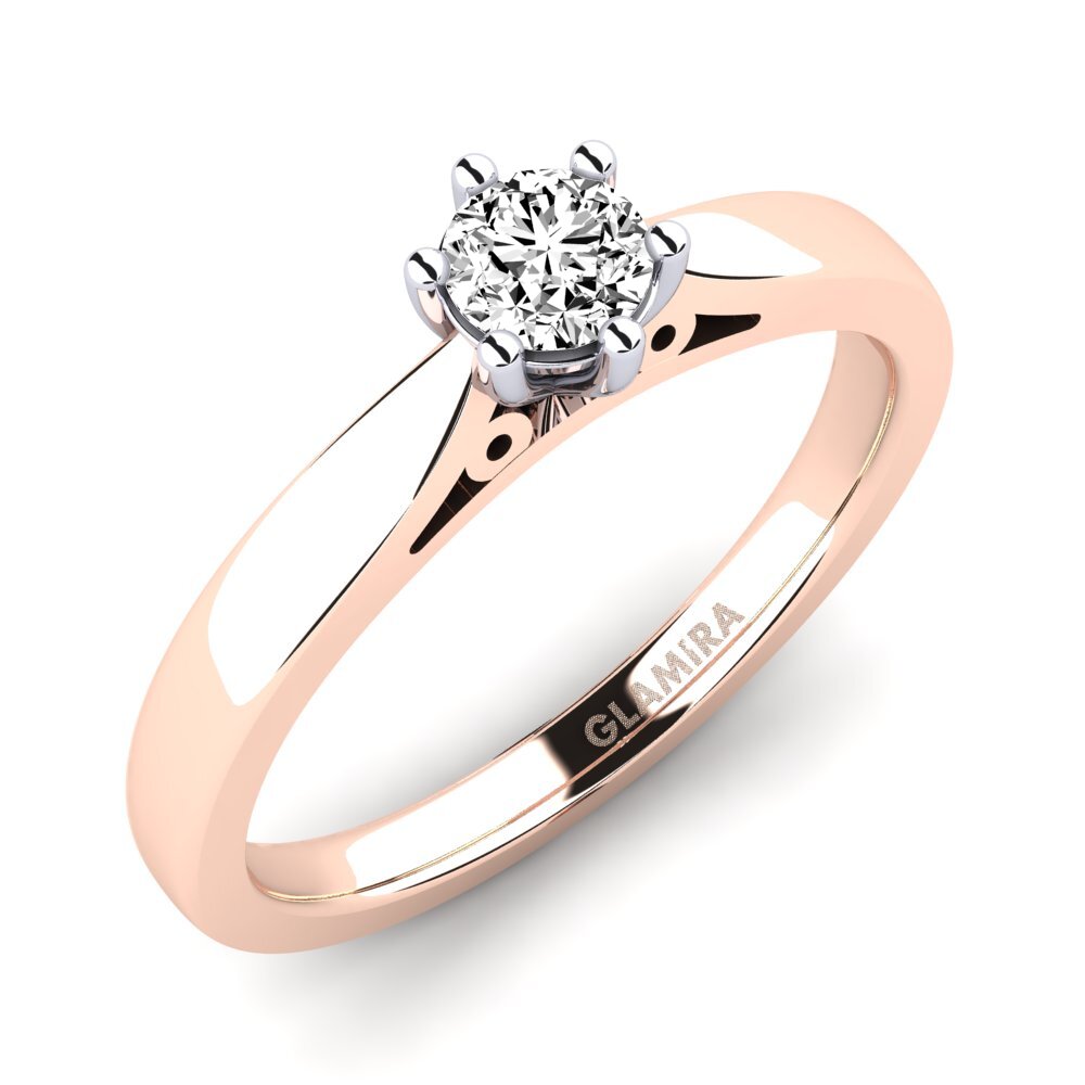 9ct Rose / White Gold Moissanite Engagement Ring Bridal Glory 0.25crt