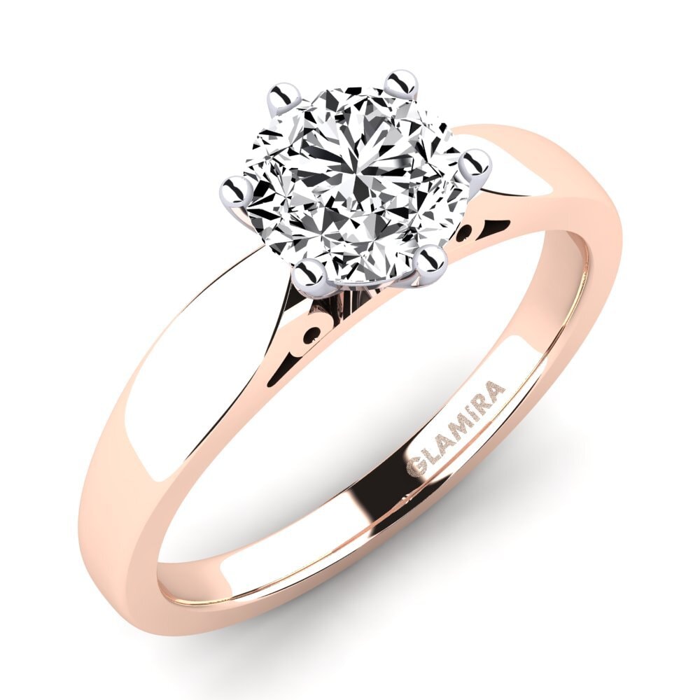 9ct Rose / White Gold Moissanite Engagement Ring Bridal Glory 1.0crt