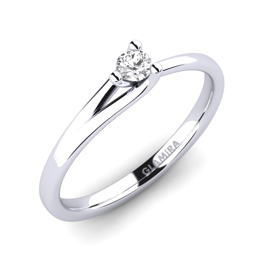 White sapphire Engagement Ring Bridal Heart 0.1crt