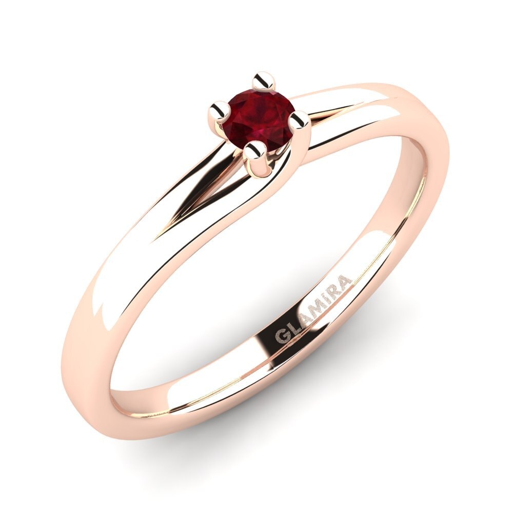 14ct Rose Gold Ruby Engagement Ring Bridal Heaven 0.1crt