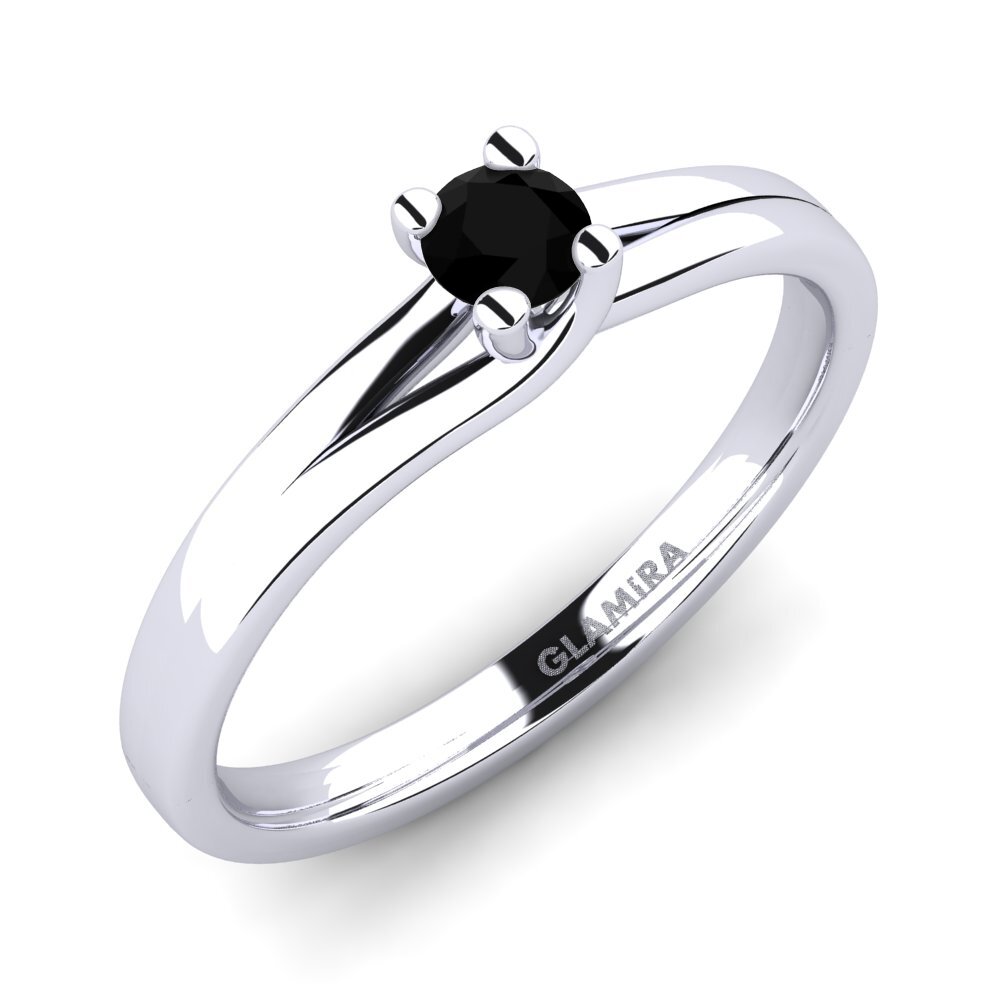Black Onyx Engagement Ring Bridal Heaven 0.16crt
