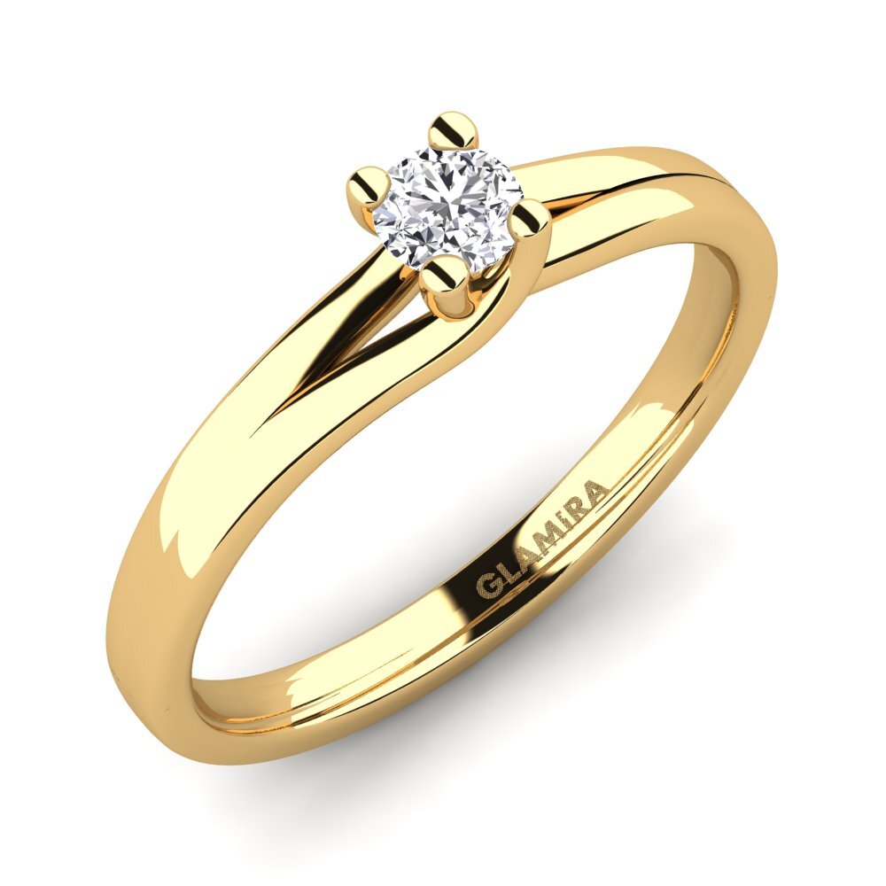 14ct Yellow Gold Engagement Ring Bridal Heaven 0.16crt