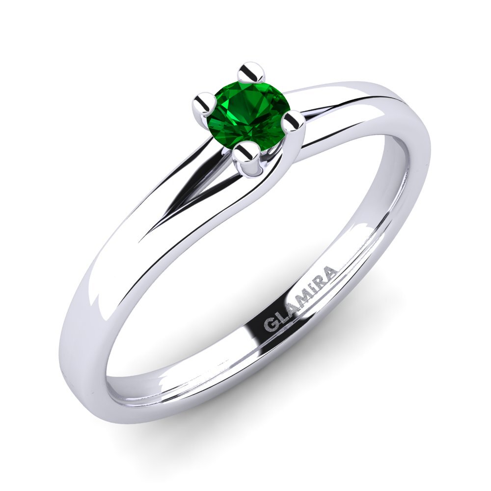 Green Zirconia Engagement Ring Bridal Heaven 0.16crt