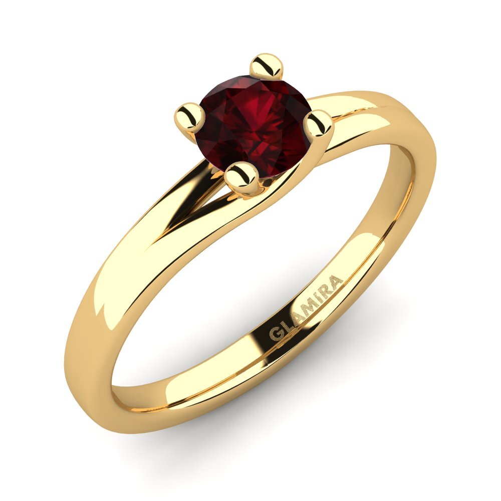 14K Yellow Gold Garnet Engagement Ring Bridal Heaven 0.5crt