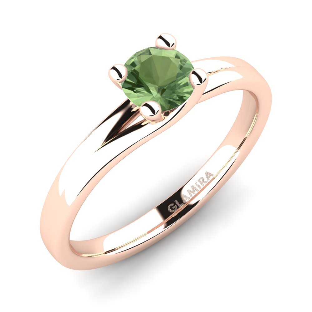 14ct Rose Gold Green Sapphire Engagement Ring Bridal Heaven 0.5crt